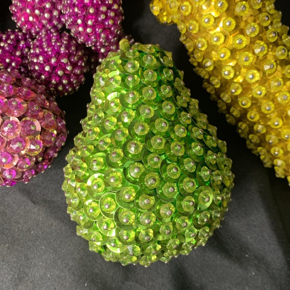 Set of 15 vintage sequin beaded pushpin fruits - Picture 5 of 11